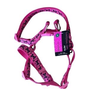 Nwt Material Girl Pets Step In Harness Roxy Bone Pink Size L 26in - 38in